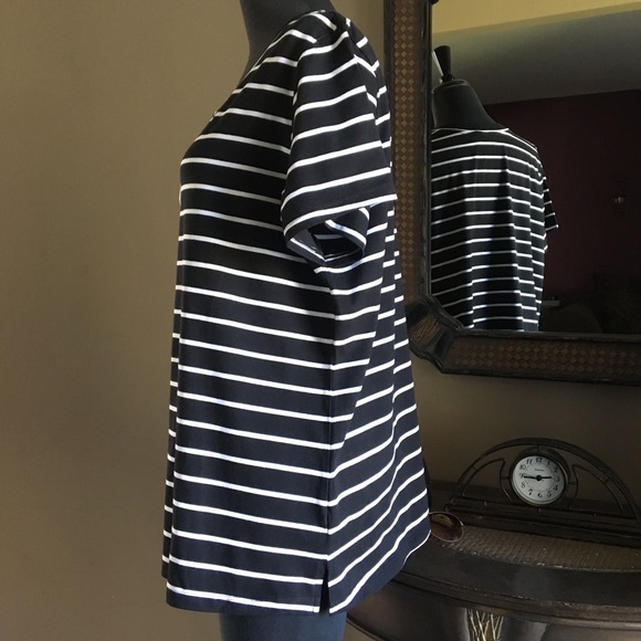 DENIM & CO PERFECT JERSEY S/S STRIPED HENLEY SZ XL - Picture 3 of 6